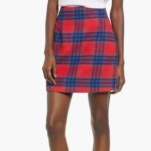 NWT Nordstrom BP. Chinoise Rita Plaid Skirt
